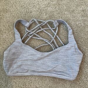 Lululemon Athletica Strappy Light Gray Sports Bra
